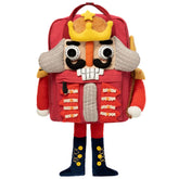 Cute Nutcracker Canvas Handmade Kawaii Anime Backpack Red Casual and Unique